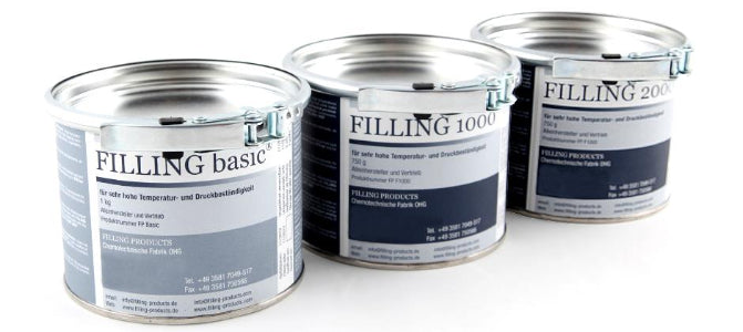 Birkosit Filling Basic sealing compound FP Basic, single component, for extremely high temperature and pressure resistance, 1kg tin can, مركب العزل, datasheet
