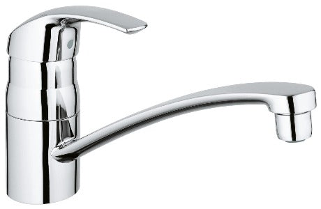 Grohe 33281001 Tap Sink Mixer, 1/2" in, Eurosmart, single level, 35 mm ceramic cartridge, tubular swivel spout, chrome finish, 4005176828676, HS code 732490, خلاط بالوعة, pengadun tenggelam, torneira misturador para pia, Смеситель для мойки, catalog data sheet