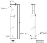 Cooper Crouse-Hinds CEAG PL017-F35R-01 Hinged Mast Pole for use with Windsock model HWC2000EX (011054), 4.2m, 2in, hot dipped galvanized steel, SCH-XS (6mm), LTCS ASTM A333 GRADE 6, KE01-B4-PAXE12A-B01-0031-002, mastro para biruta, عمود حماية الرياح, tiang angin, ветроуказатель, drawing
