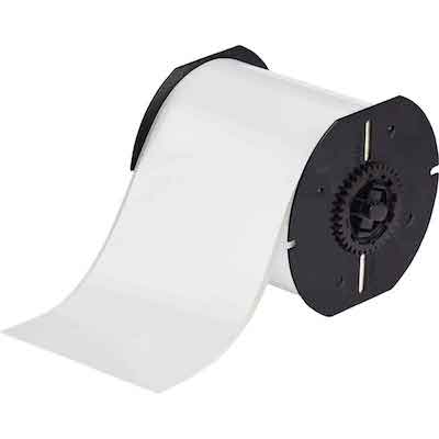 B30C-4000-595-WT Adhesive Tape, Brady Garment Label, Vinyl 101.6 x 30.48 mm, White, ضع الكلمة المناسبة, fita adesiva, метка