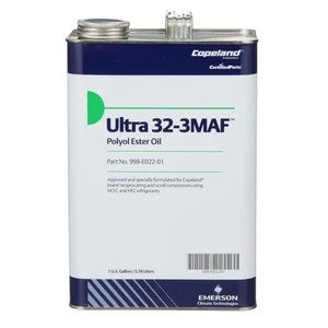 Copeland Ultra 32-3MAF Compressor lubricant 3MA-POE, Synthetic Polyol Ester Oil, refrigeration lubricant, 1 gallon container, 998-E022-01, HS commodity code 27101981, available on export packaging, زيت التشحيم, minyak pelincir, óleo lubrificante, huile lubrifiante, catalog datasheet