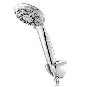 Daelim Bathplan Aqua Stream, 6 way Multifunction Shower Head, Stainless Steel, 2 m Hose, wide head 11cm, trickle function, رأس دش, kepala pancuran, chuveiro ducha em aço inoxidável, душевая головка