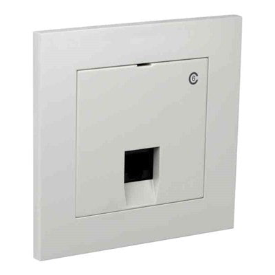 EKO04817 Complete Flush mounted, unshielded 1x8, polar white, LSA+ terminals, Socket, RJ 45 CAT 6 UTP, 5 pack, منفذ مأخذ, tomada, розетка
