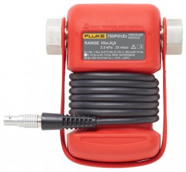 Fluke 750P27EX Pressure Module, range 0 to 300 PSI, accuracy ±0.045%, dimension 4 x 4.5 x 2" (101 x 114 x 50mm), weight 2 lbs, includes traceable calibration certificate, adapters and manual
