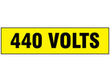 VML440B Caution 440 volts label, 13x55 mm, Self adhesive vinyl., etiqueta, ضع الكلمة المناسبة, метка