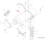 065801 Muffler, 4" inch inlet flange, CD080, D-3056, 103-8804, 7AK4509, 03070295, for Olympian Generator, Waukesha and other models, special order item, HS commodity code 841290, كاتم صوت, κασκόλ, abafador
