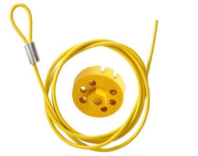 Pro-Lock PR-01XSYX Reusable Cable Lock for valves, 1.5m, yellow, Polypropylene, looped at one end, multi stranded PVC coated galvanized wire, Aluminum ferrule, new number PR-01XSYL, قفل الكابل, блокировка кабеля, kunci kabel