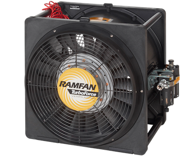 AFi50xx Hazardous Location Blower/Exhauster, Ramfan, AA7000, Euramco, 16"/40 cm, 40 cfm / 68 m³/hr, 89dB, GAST 4AM-NRV-50C, Air Driven, Pneumatic, for use in explosive atmospheres, منفاخ, ventilador, воздуходувка