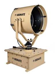 Seematz EFS525HGS2302000 Searchlight 2000W, 230V, 1P, 50Hz, 20", EFS 525 HGS, standard lamp colour yellow, IP56, horizontal movement 330°, vertical +/- 30°, range DIN/1=1500mtr, reflector ø 420mm, socket GY16, heating 400W, electrical remote control type EF-S, كشاف, прожектор, lampu carian, অনুসন্ধানের আলো