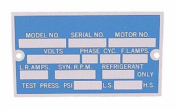 COMPRESSOR TAG ID PLATE, 10 PACK LG - appspares