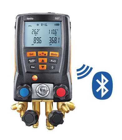 05631557 Digital Manifold Gauge Set, Testo , 4 Valves, Generator multi-function pressure, digital, -1 to 60 bar, 4x1.5V AA Alkaline batteries, egress connection 3x 7/16 ", 1 x 5/8" UNF, متشعب, многообразие