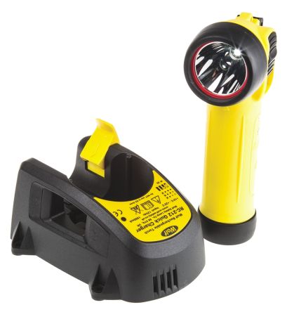 Wolf R-50H Portable Flashlight, thermoplastic body, for 1 rechargeable battery 7.4V, LED lamp module 3W, with tape clip, IP67, NBR IEC 60529, Ex ib NBR IEC 60079-0, Group IIC, T4 class, مصباح يدوي محمول, lampu suluh mudah alih, lanterna portatil, портативный фонарик