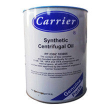 Carrier PP23BZ103005 Synthetic Centrifugal Polyol Ester Oil, POE68, 5 gallon (19 liters) pail, for chiller C-2501 series and other models, HS commodity code 340399, النفط الاصطناعية, minyak, óleo lubrificante, синтетическое масло, catalog data sheet