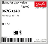 TEZ55-42.5 Danfoss Valvula Expansao Termostatica -40 +10C