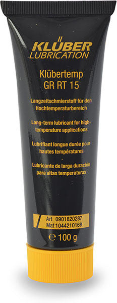 Fomblin RT15 Graxa 100g Grease. Fomblin foi adquirida por Kluber Lubrication. Produto atualmente comercializado embalagem preto/amarelo, antiga azul/branco.