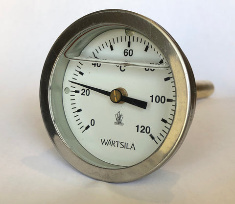 TI402 Thermometer 0-120°C Dial, replaces TI201, fits Wartsila Vasa 18V32, 4V50L9244-2 14, ميزان الحرارة, θερμόμετρο, ಥರ್ಮಾಮೀಟರ್