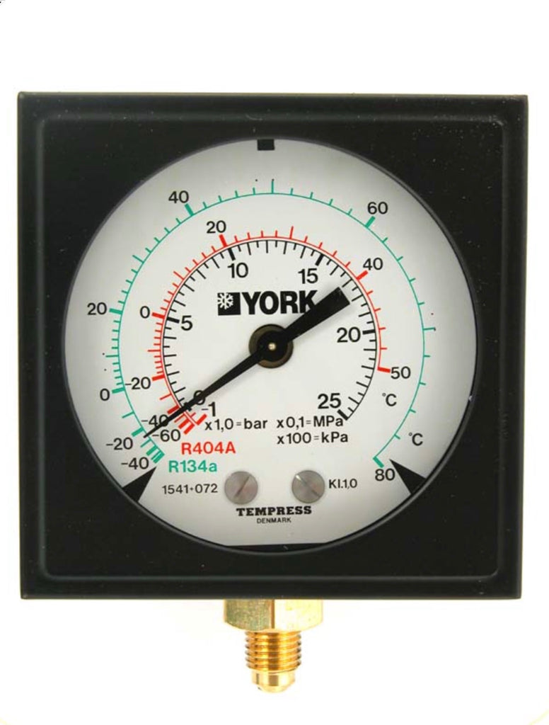 1541-072 Pressure Gauge, Sabroe, replaced by 1541.194, 88x88 mm, -1/0/+25bar, R134A-R404A, مقياس الضغط, tekanan tolok, μανόμετρο, manometro