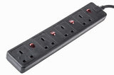 BSS-022-BLK-2M Socket Extension, 4Way 13A 250V